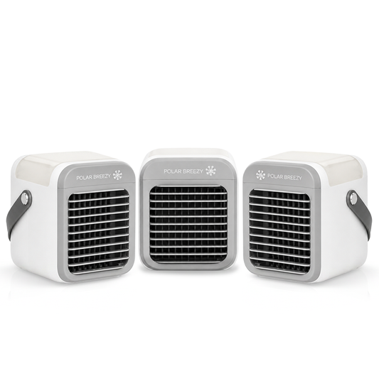 Set of 3 Portable Air Conditioner, Best Portable AC 2020, Mini AC for car, Portable Evaporative Cooler battery powered, Air cooler - Polar Breezy