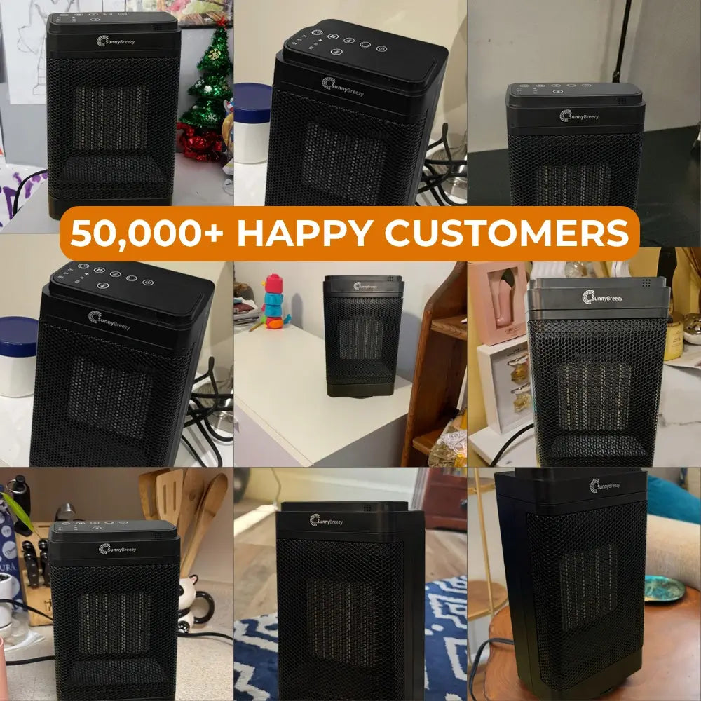 SunnyBreezy 1500W Heater | Efficient Portable Electric Heater with Thermostat & Timer