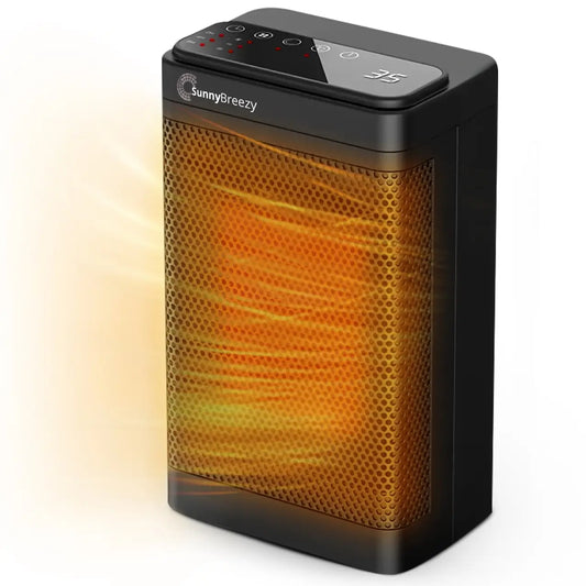 SunnyBreezy 1500W Heater | Efficient Portable Electric Heater with Thermostat & Timer